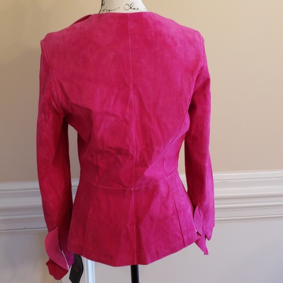 Danier Raspberry Suede Jacket - Picture 3 of 7